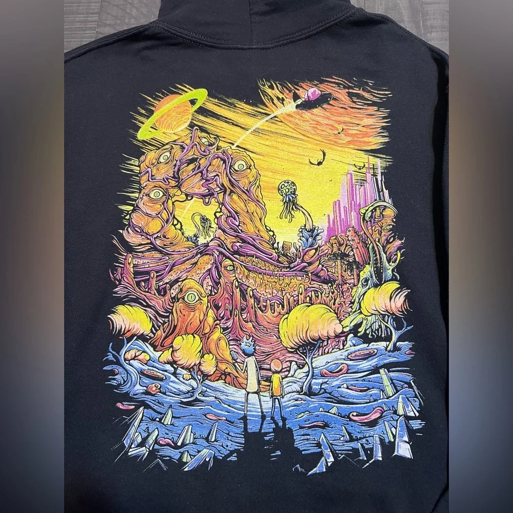 Rick And Morty Adult Swim Cartoon Sweatshirt Adult Size M Hoodie Pullover Skate
